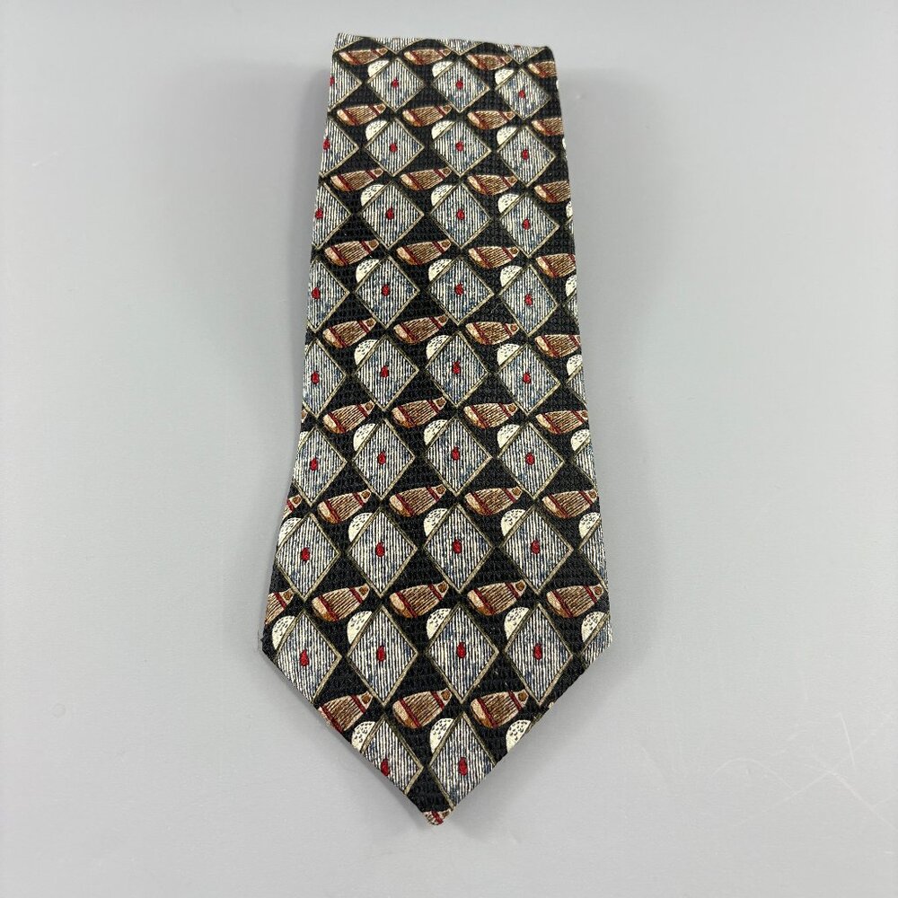 Corporate Casual by Van Heusen Black / Grey Golf Club Men's Tie 4" x 59"
